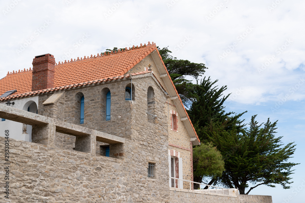 brittany typical house in Noirmoutier isle  sea beach home vendée France