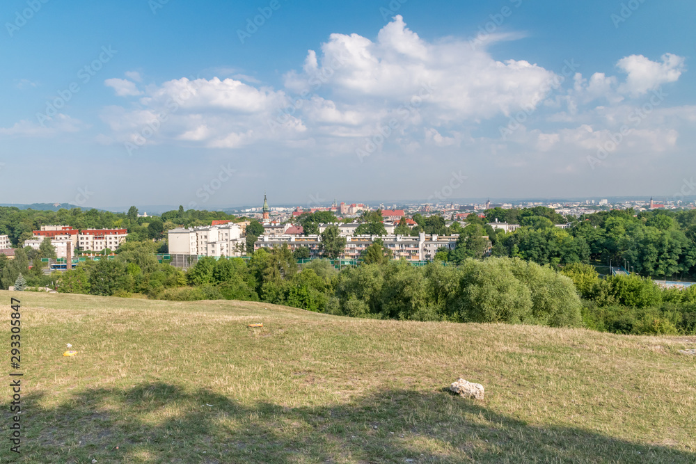 Panorama view of Krakow taken from the Krakus Mound.