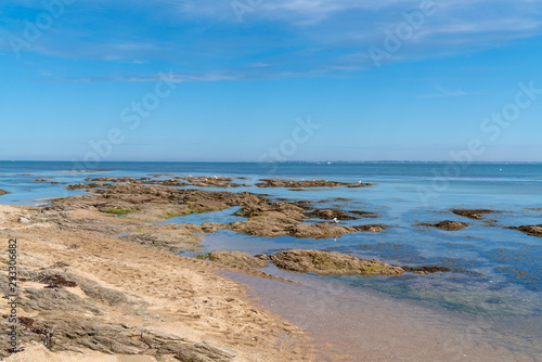 Rock and sand beach on Noirmoutier island vendee France