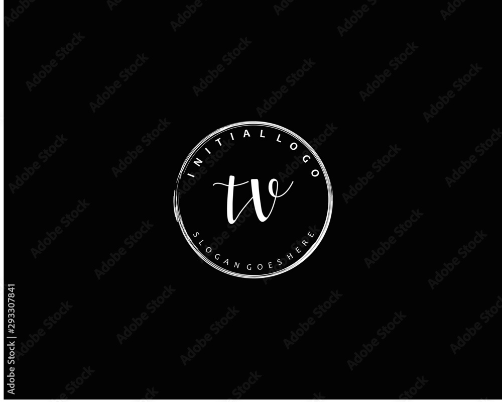 TV Initial handwriting logo vector TV Initial handwriting logo vector