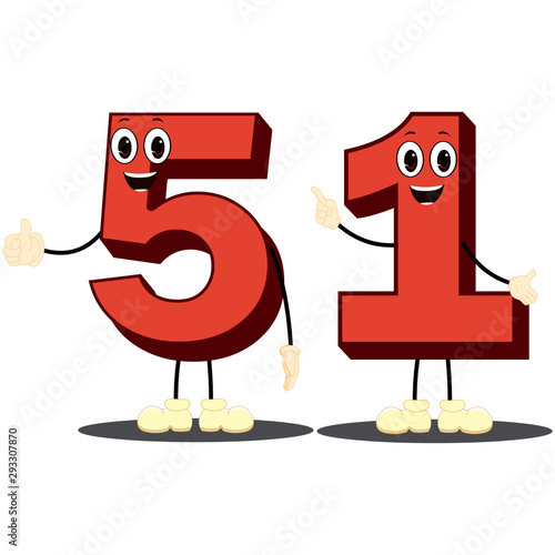 Colorful Number Fifty-One Character Vector