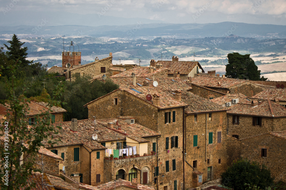 roofs of montalcino in tuscany