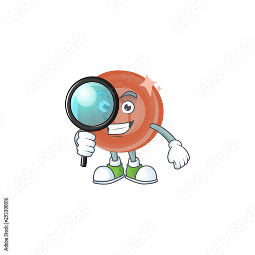 Detective bronze coin cartoon character with mascot