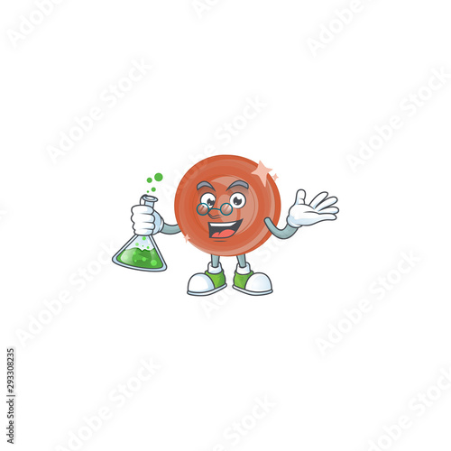 Professor bronze coin cartoon character with mascot