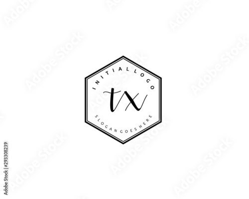  TX Initial handwriting logo vector