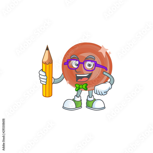 Student bronze coin cartoon character with mascot