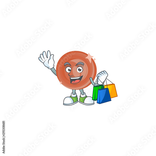 Shopping bronze coin cartoon character with mascot