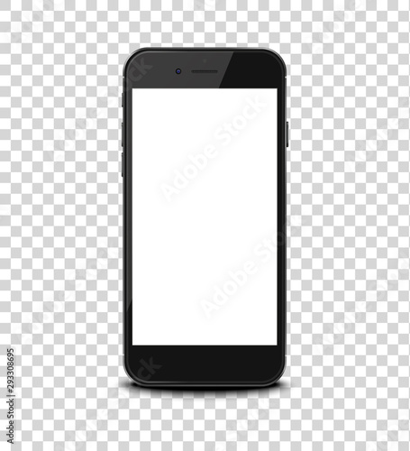 Smart phone on transparent background.
