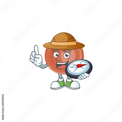 Explorer bronze coin cartoon on white background