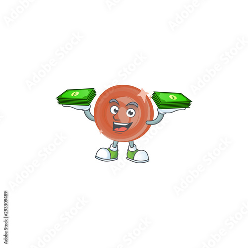 With money bag bronze coin cartoon on white background