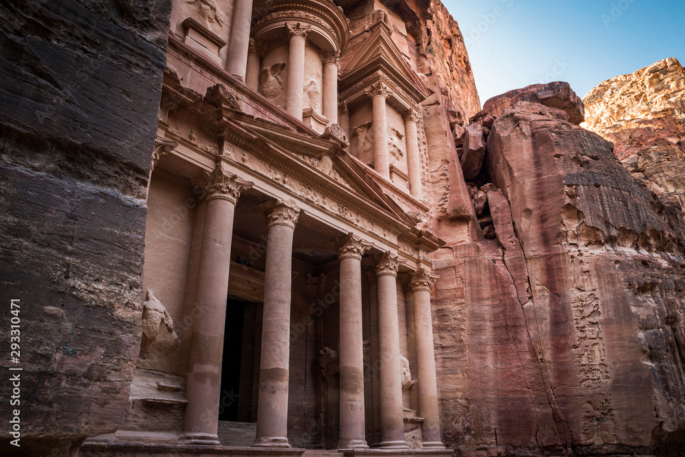 Al-Khazneh (The Treasury) rock-cut temple in Petra, Ma'an Governorate, Jordan