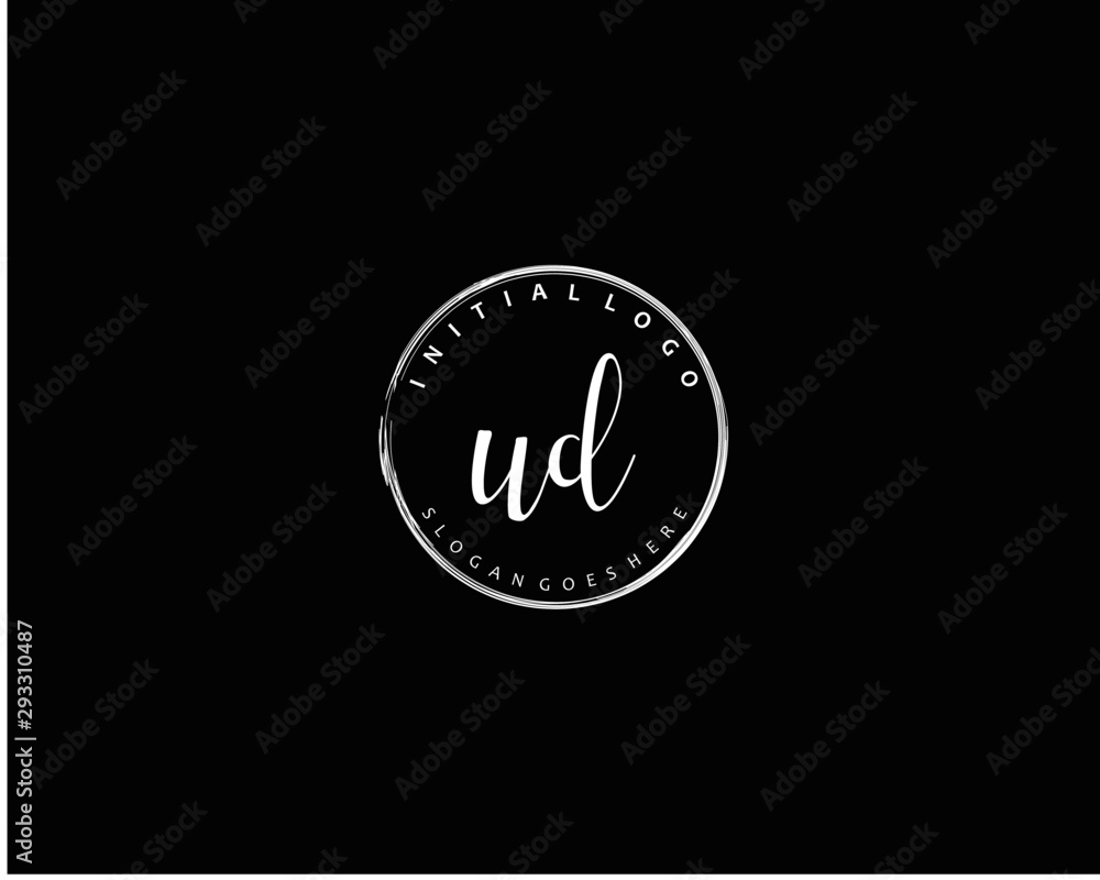 UD Initial handwriting logo vector