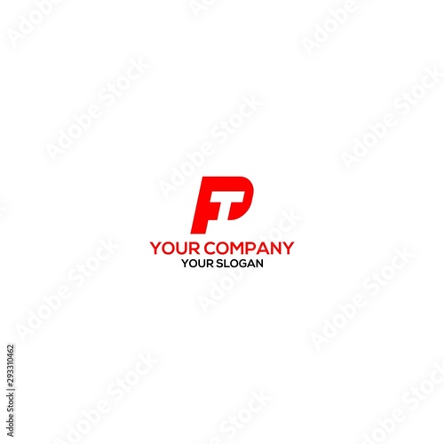 Red PT Logo Design Vector