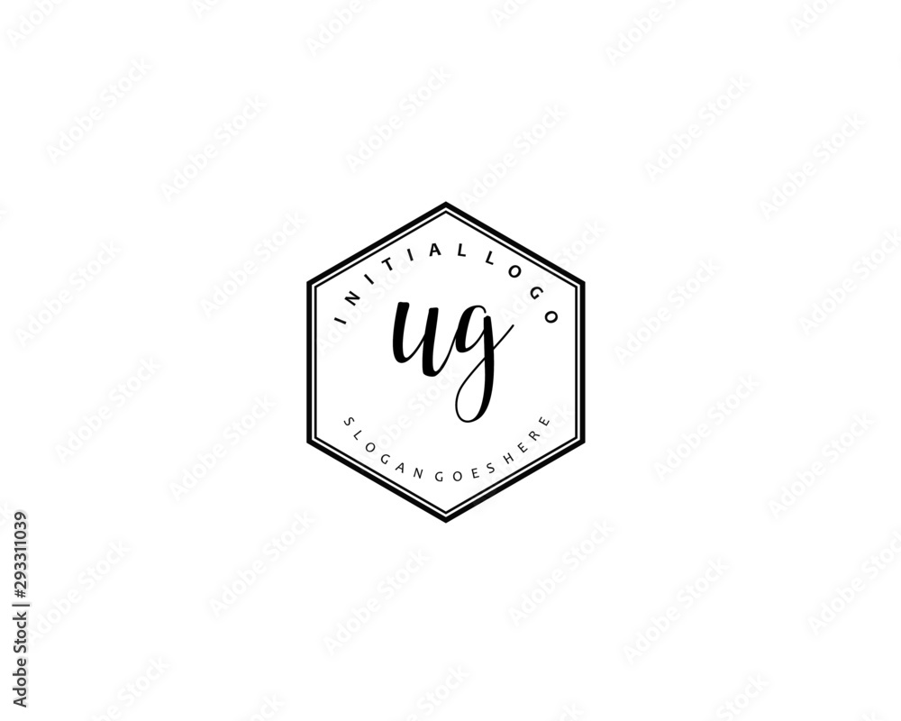 UG Initial handwriting logo vector UG Initial handwriting logo vector