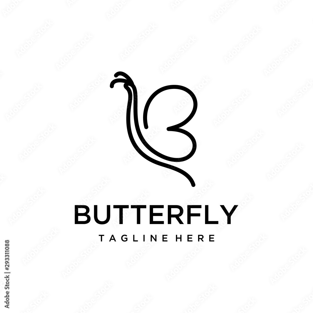 Naklejka premium Illustration of abstract butterfly animal made modern and clean with line art logo design