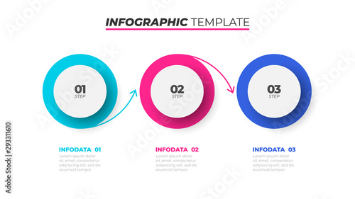 Vector infographic template. Business concept with 3 options, steps, circles. Can be used for info chart, graph, presentations.