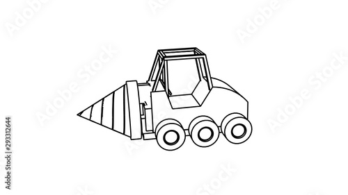 line art for coloring book of driller