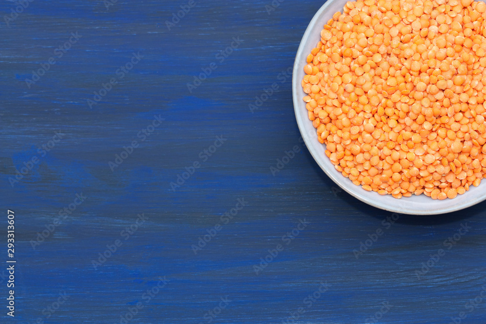 Bowl of red lentils. Bowl of red lentils.