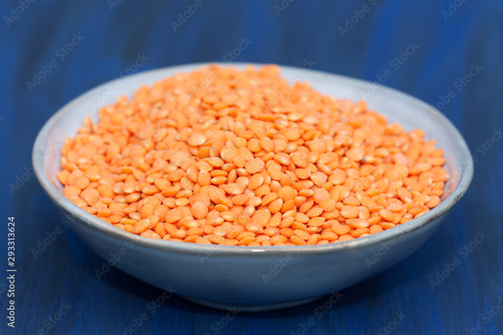 Bowl of red lentils. Bowl of red lentils.
