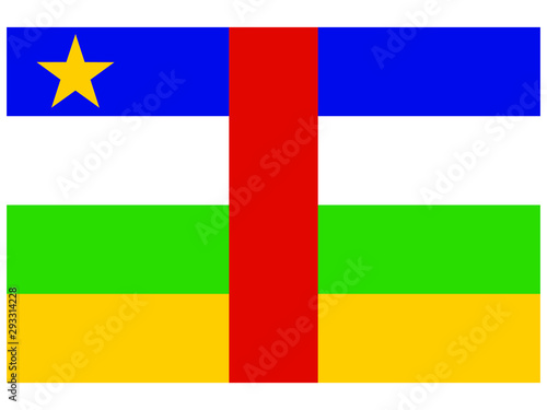 Central African Republic National flag. original colors and proportion. Simply vector illustration, from countries flag set. World Countries from asia, america, europe, eurasia