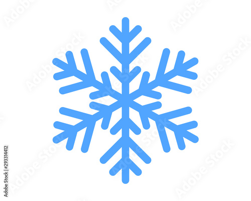 Winter snowflake icon isolated on white vector illustration image.