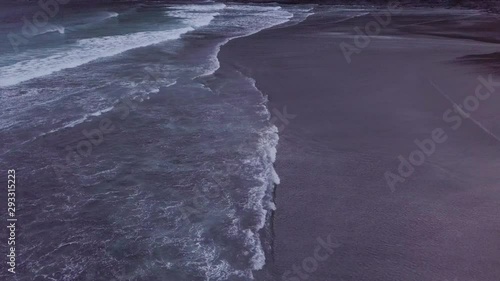 Waves Washing slow on the Tjornuvik bay, Faroe Islands, Denmark