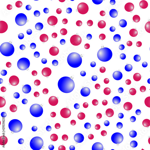 seamless pattern of red and blue balls
