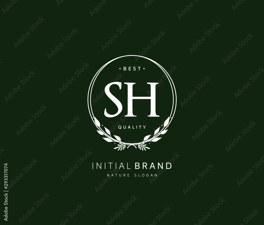 S H SH Beauty vector initial logo, handwriting logo of initial signature, wedding, fashion, jewerly, boutique, floral and botanical with creative template for any company or business. S H SH Beauty vector initial logo, handwriting logo of initial signature, wedding, fashion, jewerly, boutique, floral and botanical with creative template for any company or business.