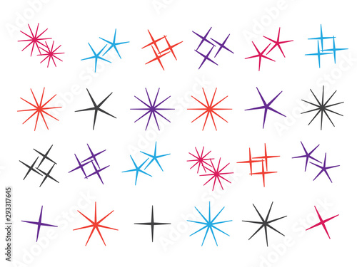 Sparkles, glowing light effect stars and bursts. Bright firework, decoration twinkle, shiny flash