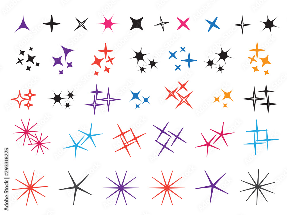 Fototapeta premium Bright firework, decoration twinkle, shiny flash. Sparkle lights vector