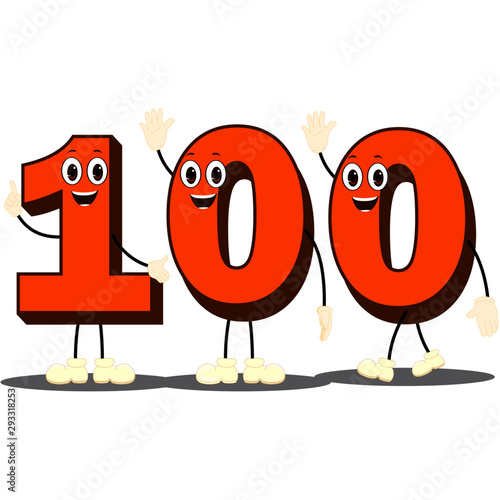 Number One Hundred - Cartoon Vector Image