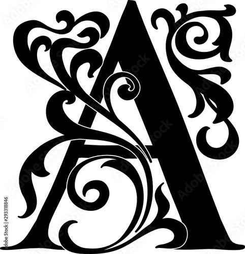 Letter A Capital Illuminated Vector Svg Letter