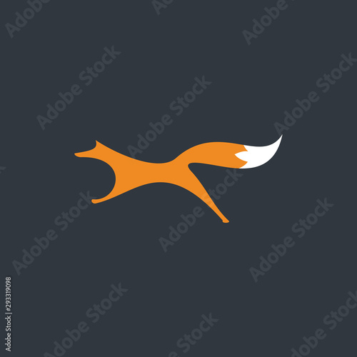 fox jump logo simple flat