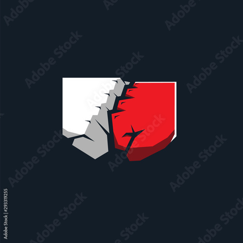 hand bump logo red white
