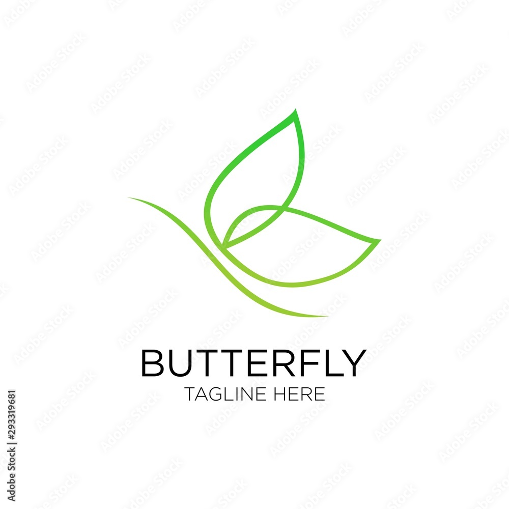 natural butterfly with luxury design, letter b butterfly logo template ...