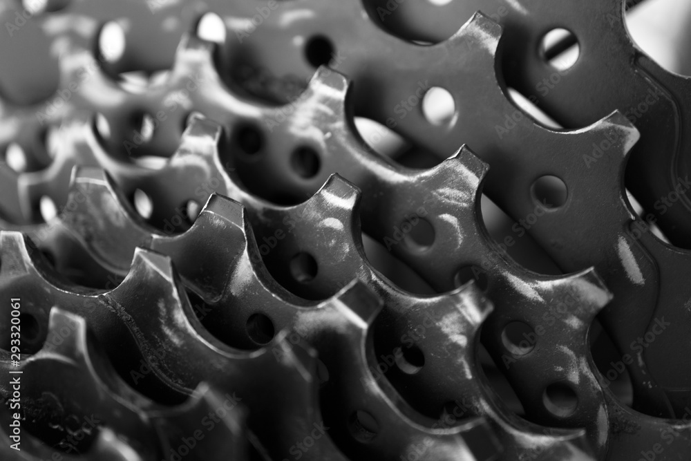Bike cassette, close-up. Detail of bike maintenance basics Bike cassette, close-up. Detail of bike maintenance basics