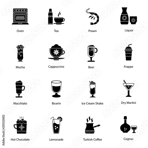 Pack of Cookware and Food Icons photo