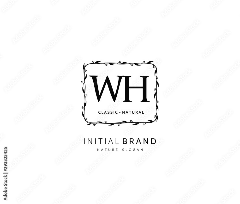 W H WH Beauty vector initial logo, handwriting logo of initial signature, wedding, fashion, jewerly, boutique, floral and botanical with creative template for any company or business. W H WH Beauty vector initial logo, handwriting logo of initial signature, wedding, fashion, jewerly, boutique, floral and botanical with creative template for any company or business.