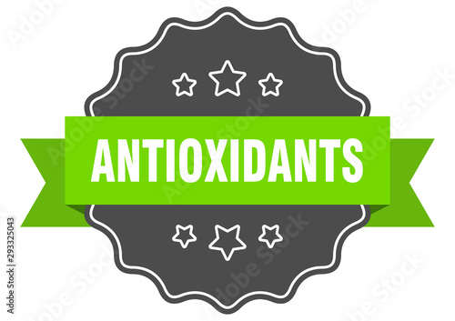 antioxidants isolated seal. antioxidants green label. antioxidants