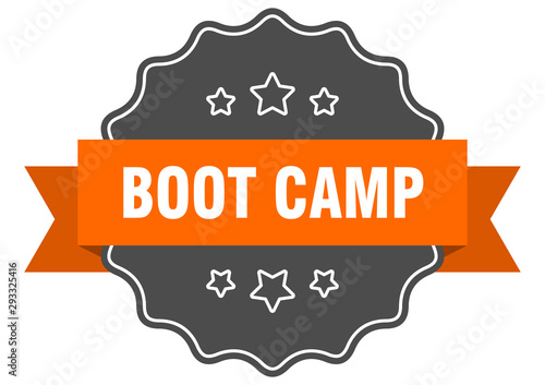 boot camp isolated seal. boot camp orange label. boot camp