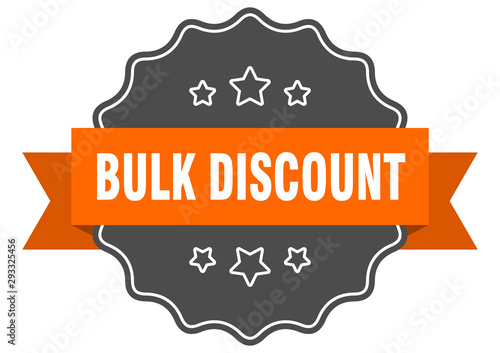 bulk discount isolated seal. bulk discount orange label. bulk discount