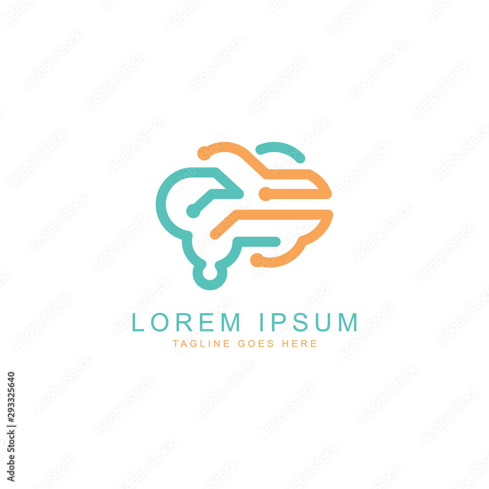 brain tech logo template brain tech logo template
