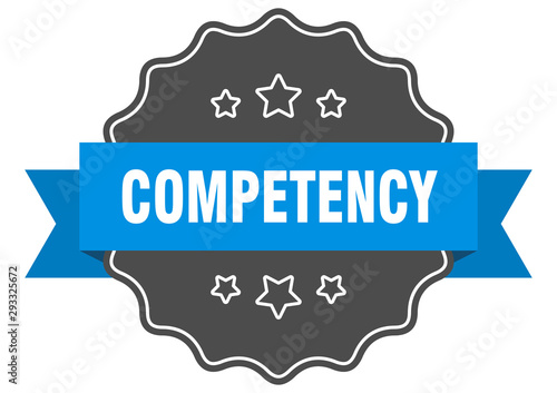 competency blue label. competency isolated seal. competency