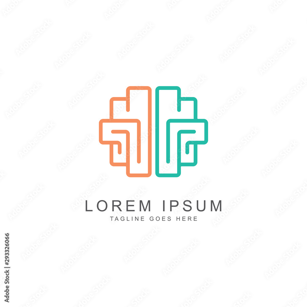brain tech logo template