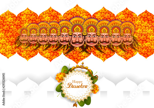 vector illustration of Ravana in Happy Navratri Dussehra festival of India  Stock Vector | Adobe Stock