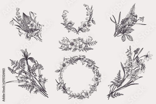 Floral design elements.