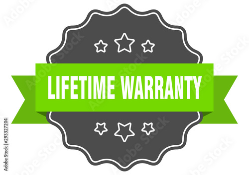 lifetime warranty isolated seal. lifetime warranty green label. lifetime warranty