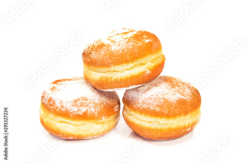 Berliner donuts isolated on white background