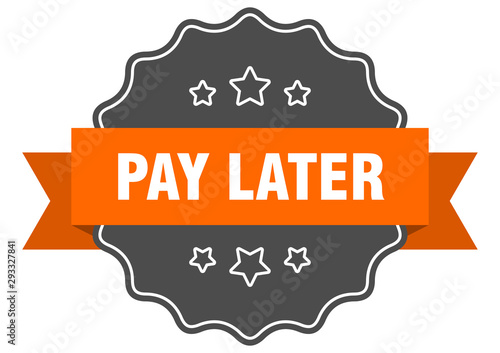 pay later isolated seal. pay later orange label. pay later