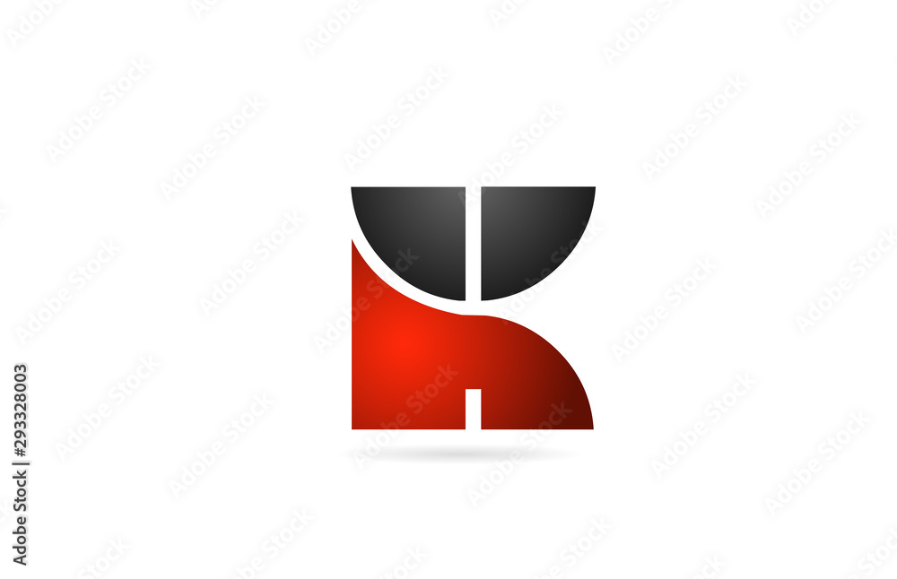 K letter logo alphabet for icon design in red grey colors K letter logo alphabet for icon design in red grey colors